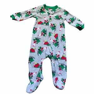 Child of Mine Gray Santa Christmas Fleece Pajamas